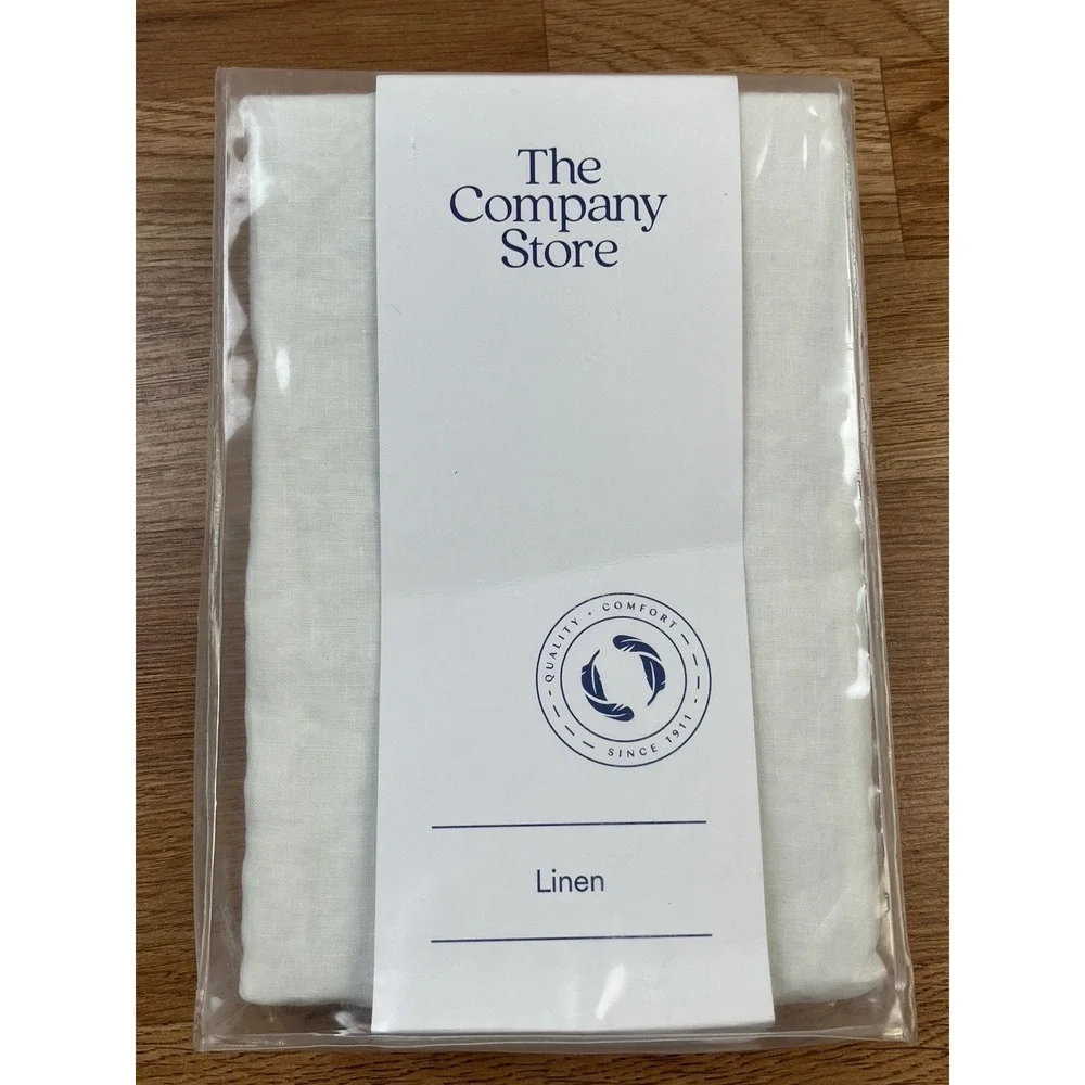 The Company Store Legends Hotel Washed‎ Linen Standard Pillow Sham White NEW